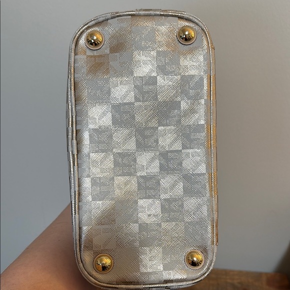 Michael Kors Gold and Cream Structured Handbag - Picture 7 of 12